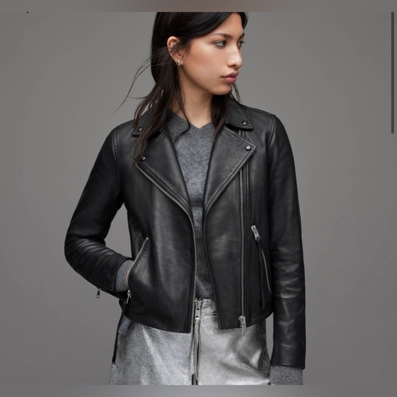 Allsaints Leather Dalby Biker Jacket - Picture 3 of 5